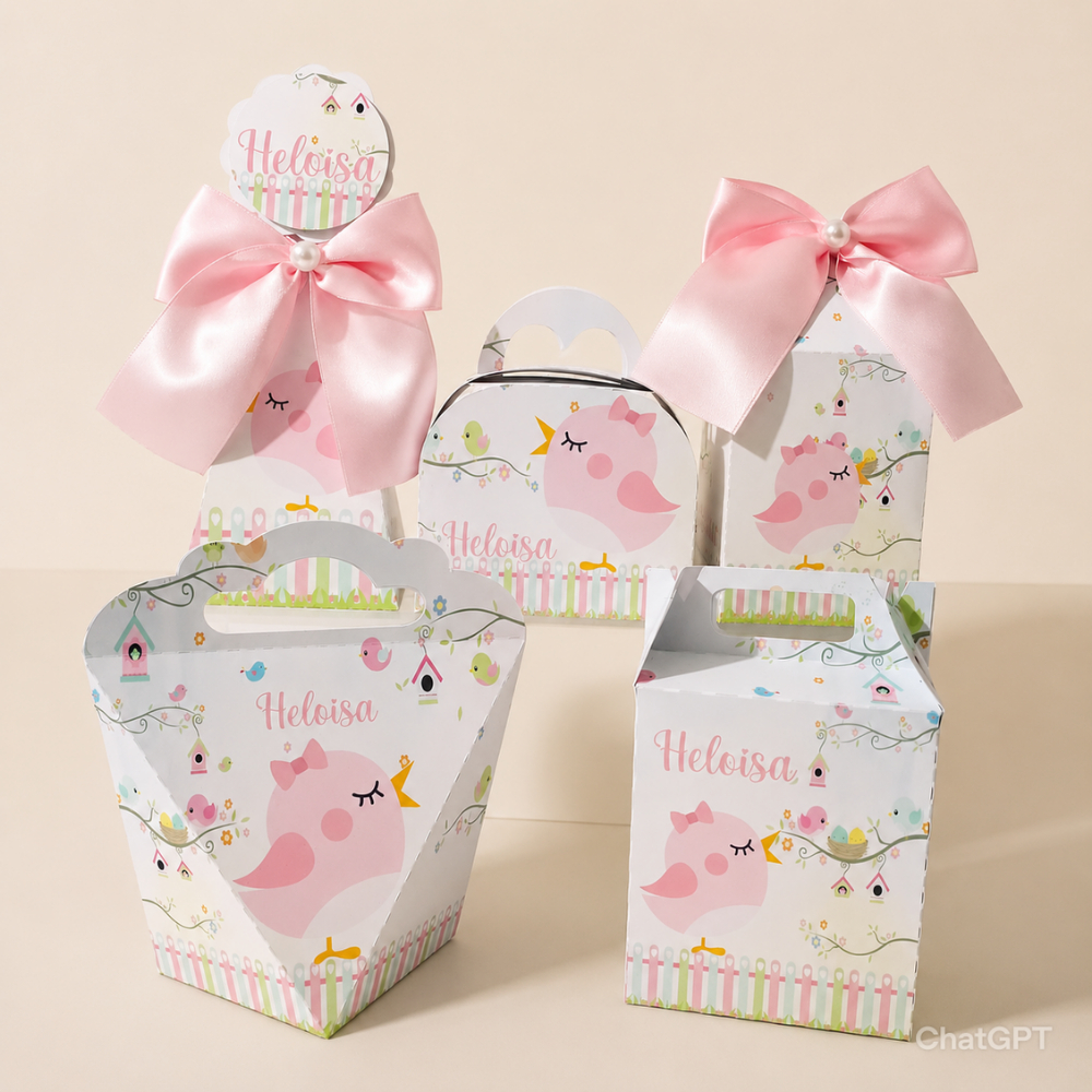 Kit Caixas Personalizadas JARDIM ENCANTADO Lembrancinhas de Festa Aniversário.