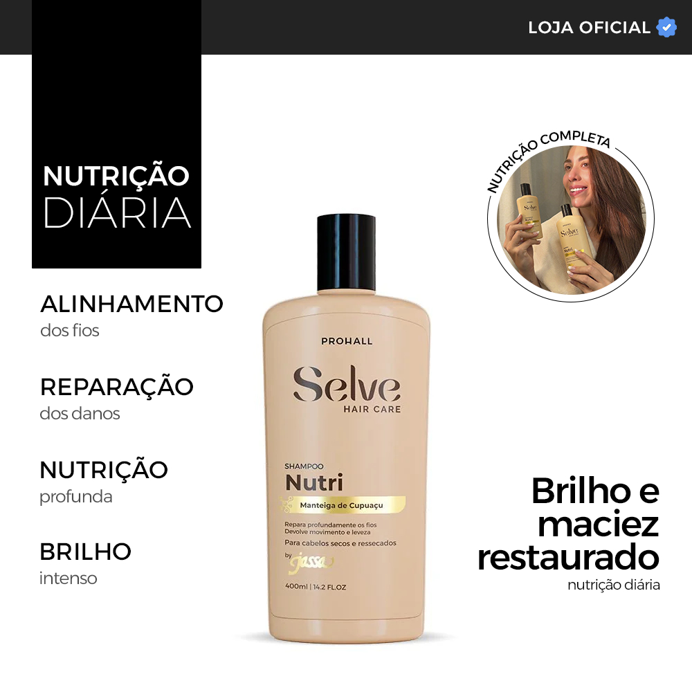 Shampoo Nutritivo que Devolve o Brilho e o Movimento ao Cabelo