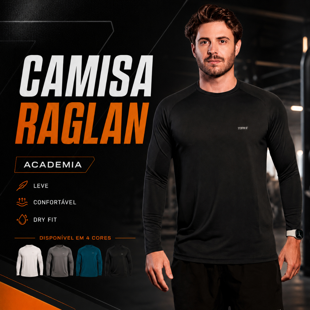 Camisa Camiseta Esportiva Manga Longa Térmica Treino Dry Fit Frio Academia Proteção Solar Uv