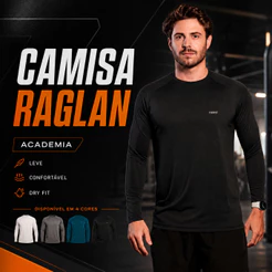 Camisa Camiseta Esportiva Manga Longa Térmica Treino Dry Fit Frio Academia Proteção Solar Uv