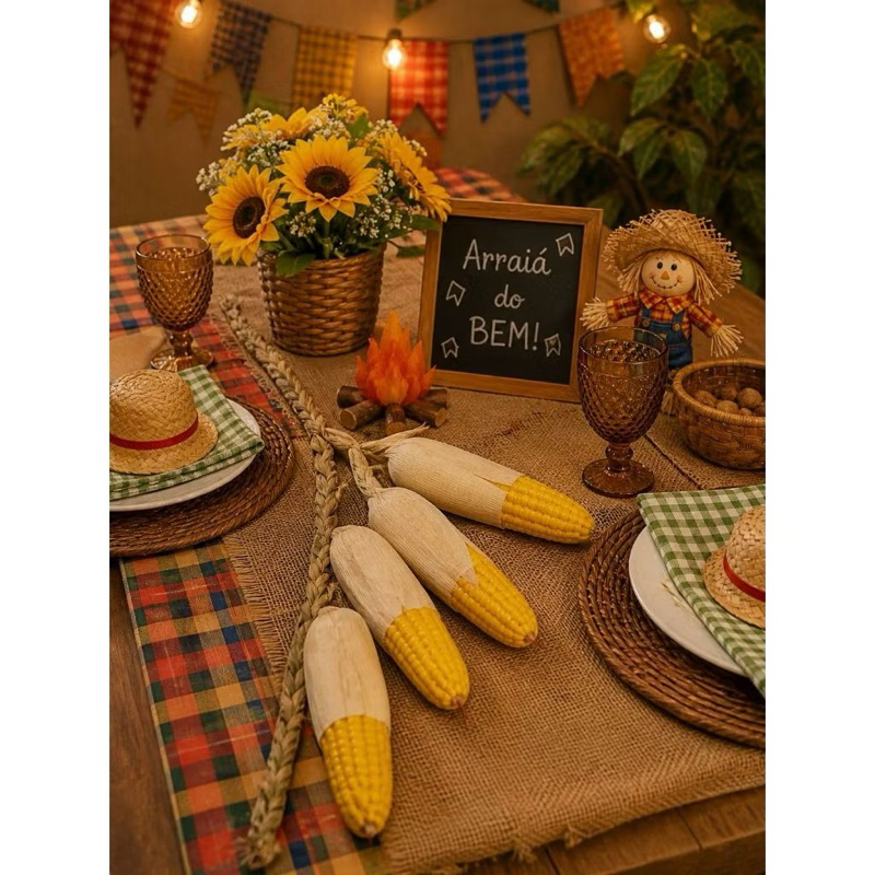 Enfeite Corrente De Milho Junino | 40Cm | Decoração Festa Junina | Milhos, Cenários, Caipira, São João
