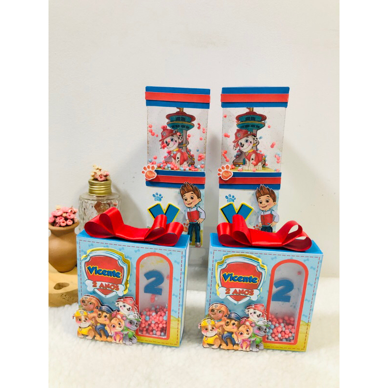 kit 10 Caixas Personalizadas Patrulha Canina -Lembrancinha-Festa Infantil Patrulha Canina- Aniversário Infantil