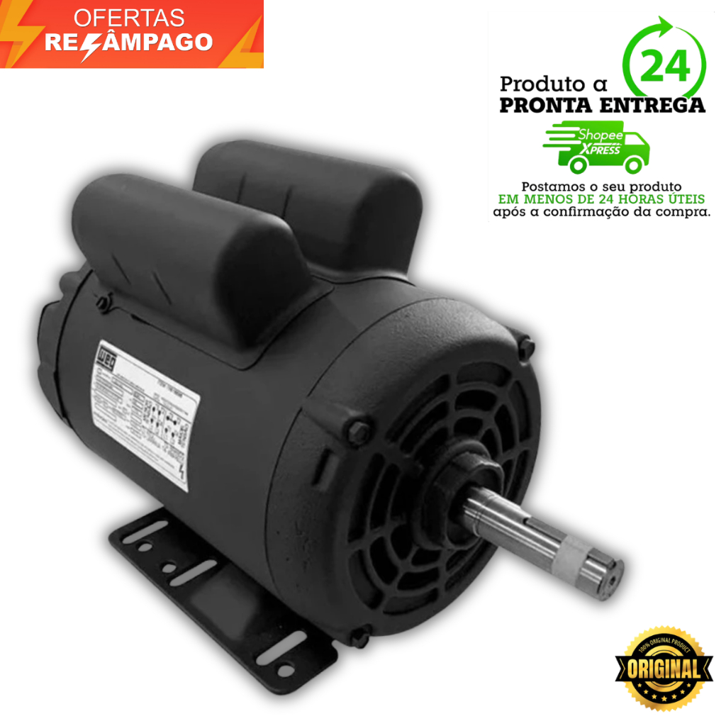 Motor Weg Para Betoneira Menegotti/csm 400l Weg 127/220v Bivolt 2cv 4 Polos