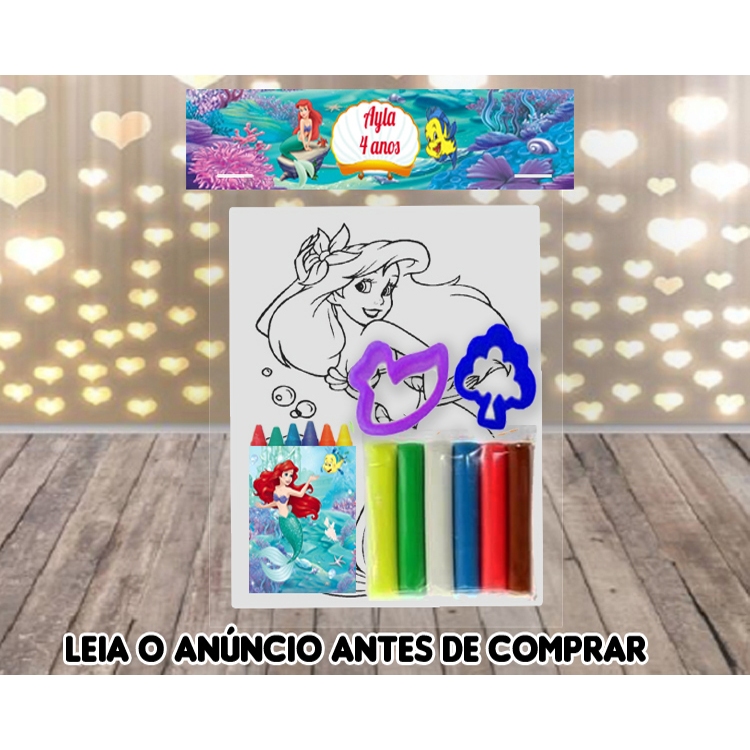 kit colorir com massinha de modelar da Sereia Ariel