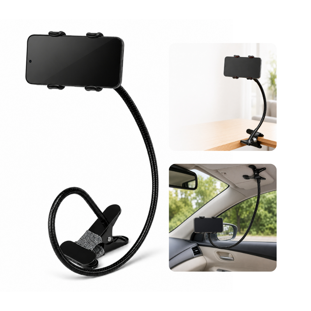 Suporte De Celular Flexível Com Garra Ajustável Universal Braço Articulado Para Mesa Cama Carro Gravação Vídeo