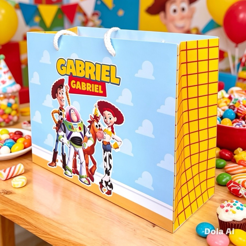20 Sacolinha Personalizada Toy Story - Lembrancinha Festa Aniversário Pegue e Monte