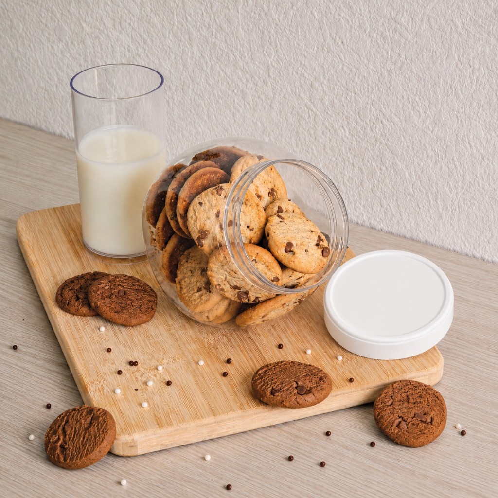 Kit 12 Baleiro 1000ml Transparente Plástico Resistente Tampa Branco de Rosca Pote Doces e Utilidades