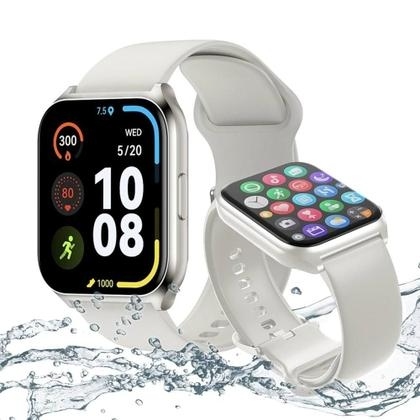 Compatível Relógio  Smartwatch Haylou Watch 2 Ls2 Pro Prova Dagua Caixa Prateado Pulseira Silver