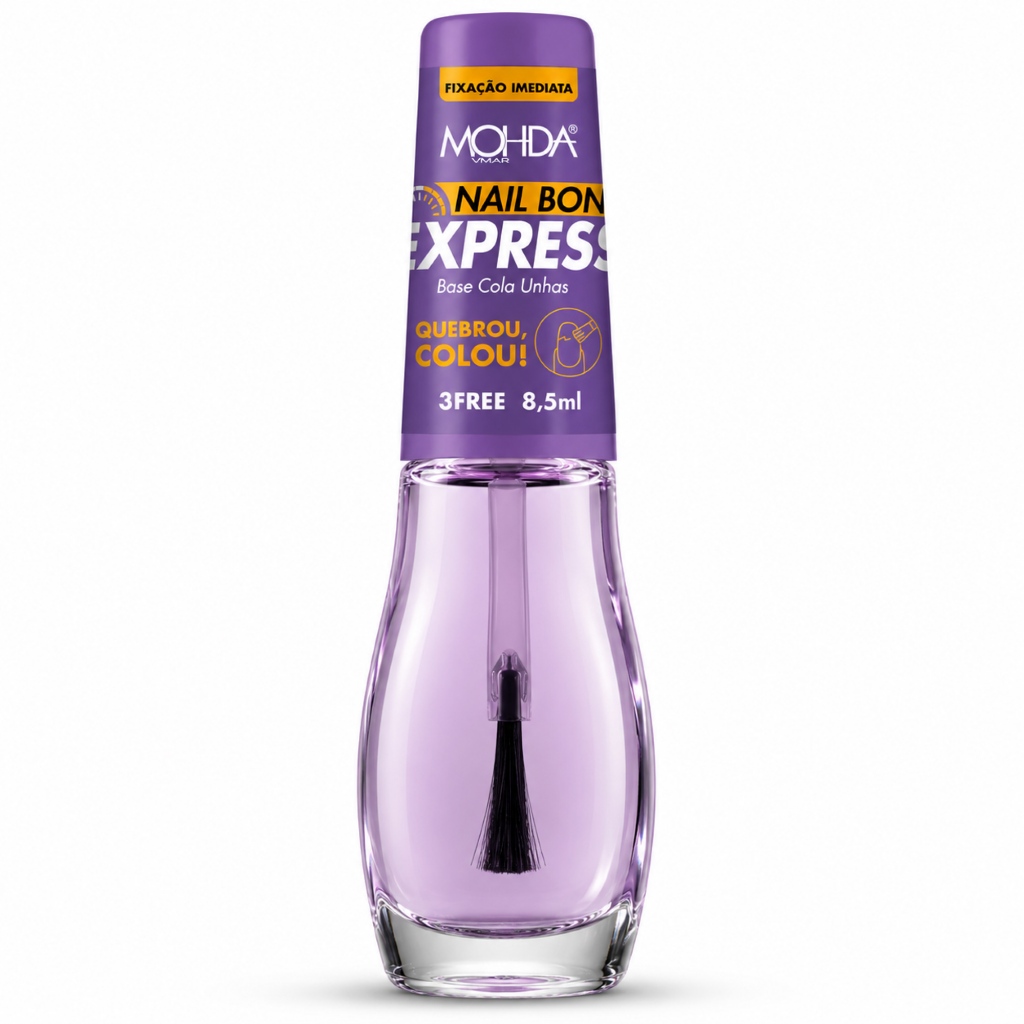 Base Cola Unha Nail Bond Express Mohda Quebrou Colou Fixação Imediata 8,5ml Manicure