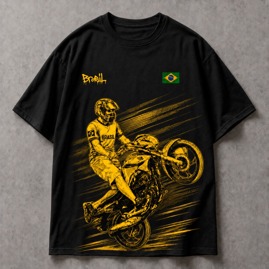 Camiseta Seleção Brasileira 244 Camisa Grau Estilo Mandrake de Copa do Mundo 100% Algodão Streetwear