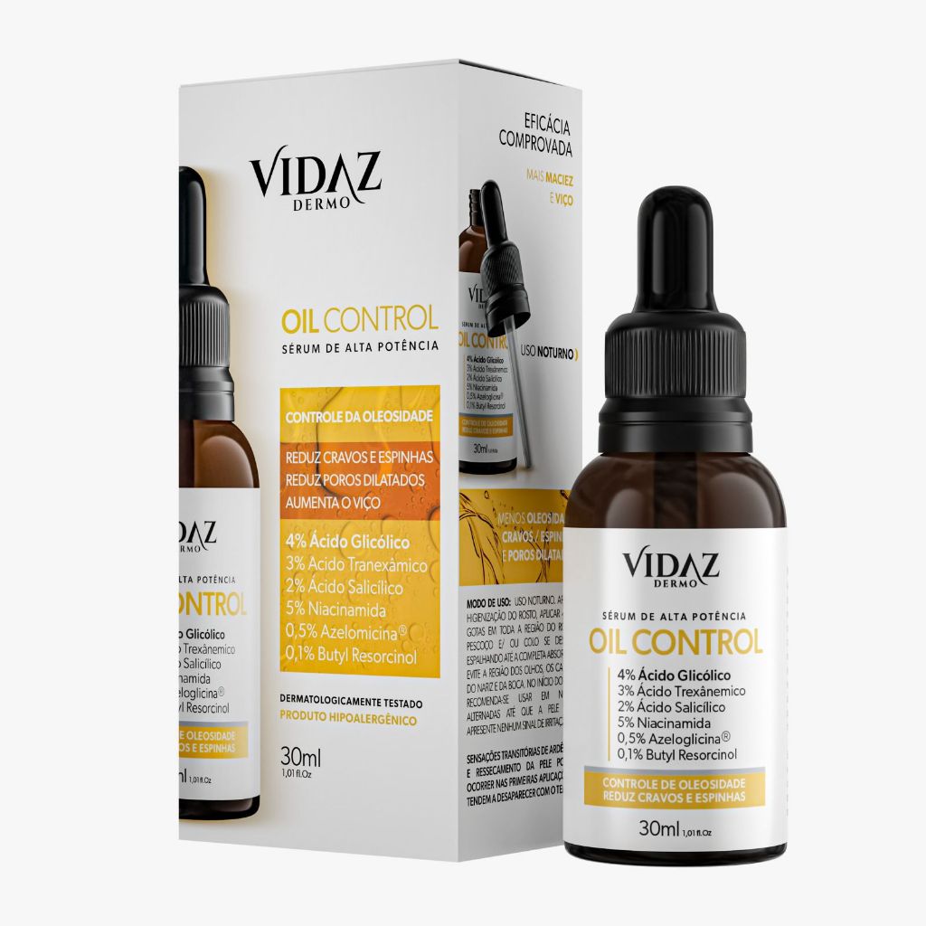 Sérum Facial Oil Control Anti Oleosidade Acne Cravos Skazi Vidaz 30ml