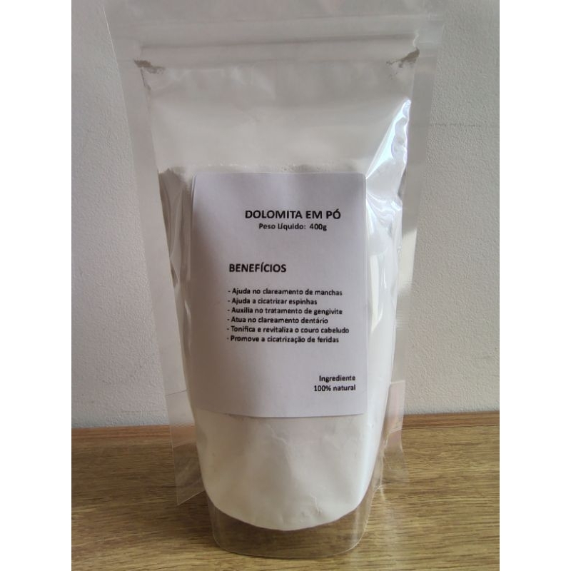Dolomita em Pó Cosmética 100% Natural | Rica em Cálcio e Magnésio 400g