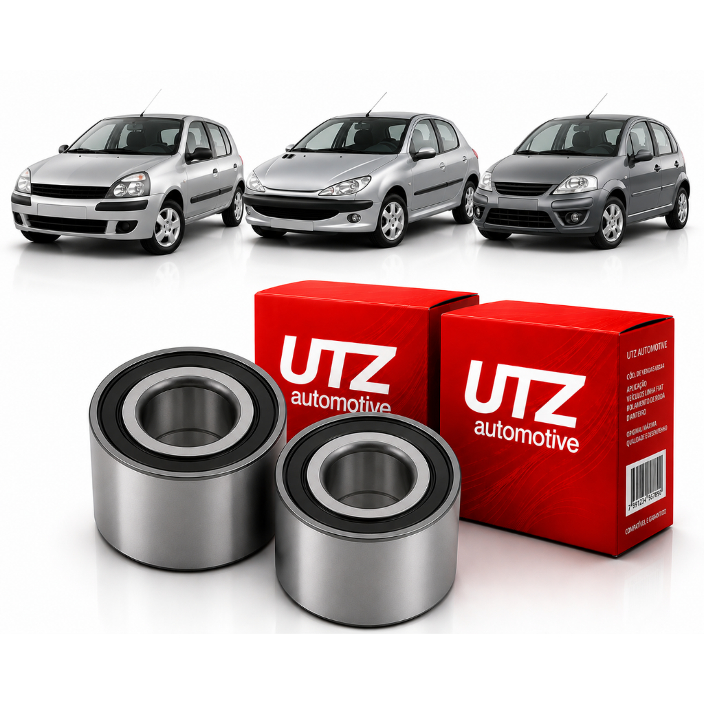 Par Rolamentos Roda Traseira CLIO LOGAN SANDERO Peugeot 106, 205, 206