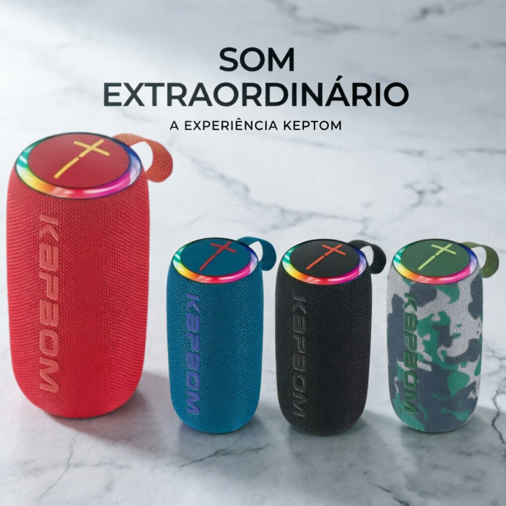 Super Caixa de Som 100W Bluetooth, RGB, à Prova D'água IPX6, TWS, FM, USB e TF - Potência e Estilo