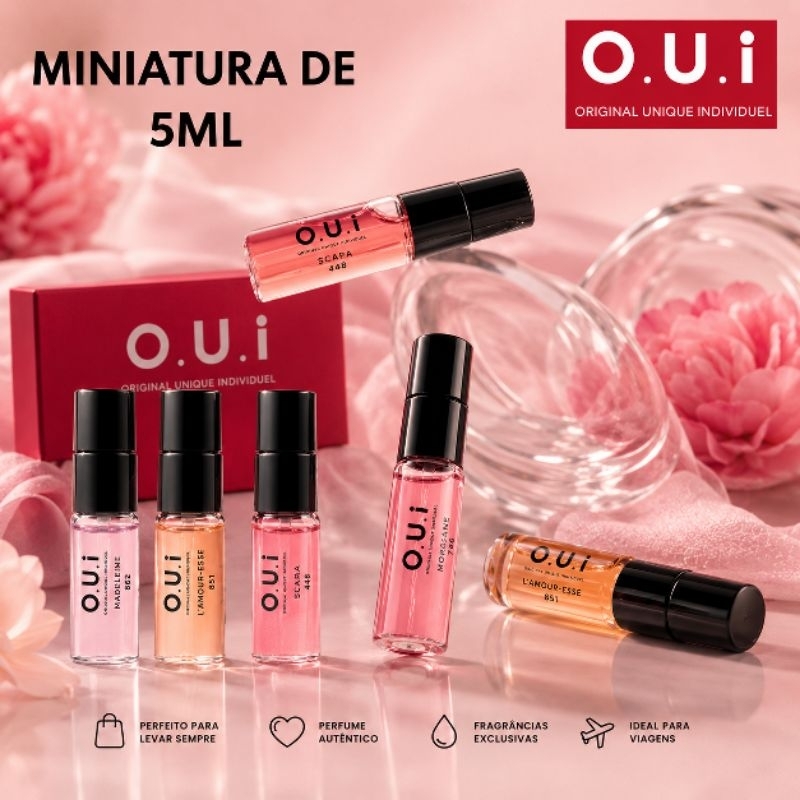 Perfume OUI Original 5ml  Eau de Parfum Feminino: Paradis Rouge/Scapin 245/L’Amour-Esse/Madeleine...