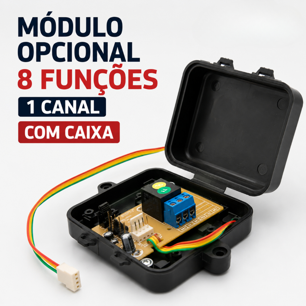 Módulo Opcional 8 Funções Controle Auxiliar Garen com Caixa Para Motor Portão Luz Garagem