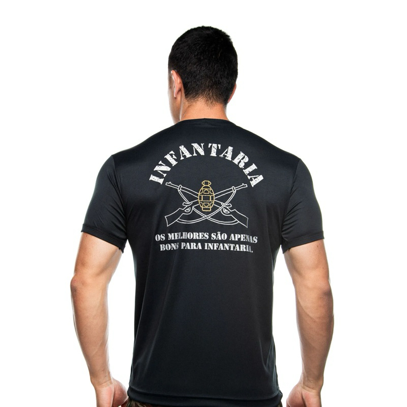 CAMISETA PRETA DRIFIT EB / INFANTARIA / ARTILHARIA / COMUNICACOES / ENGENHARIA / CHOQUE PE