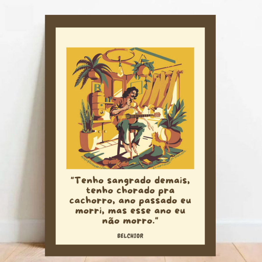 Quadro Placa Decorativa Belchior MPB Rock Musica e decoração ArtemQuadros 30