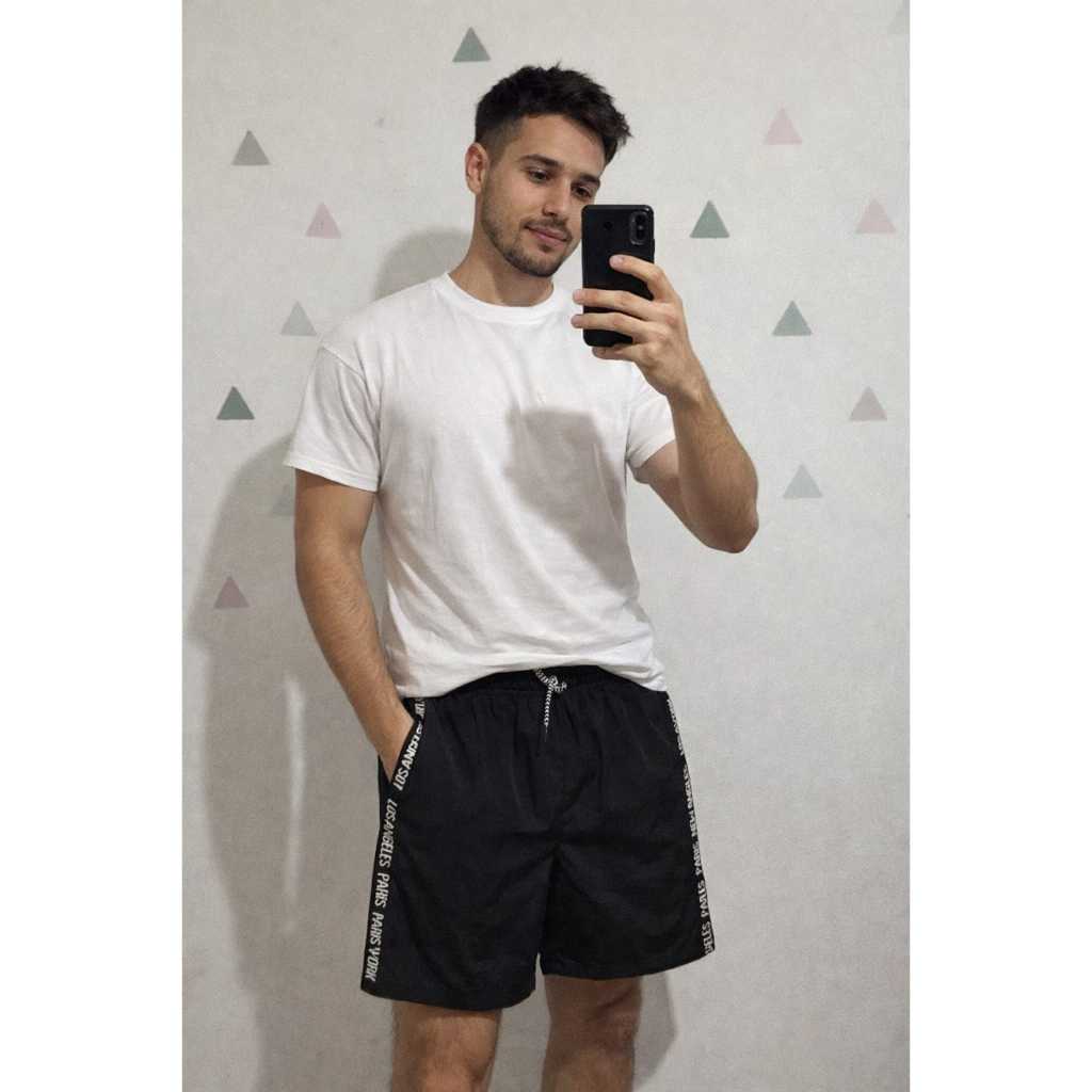 Short Tactel com Elastano Masculino Academia Bermuda Masculina Treino Corrida esporte Verão Praia