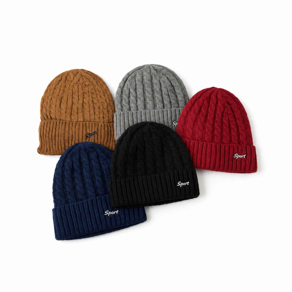 Touca Gorro Lã forrada Sport Coloridas Unissex Inverno Quente