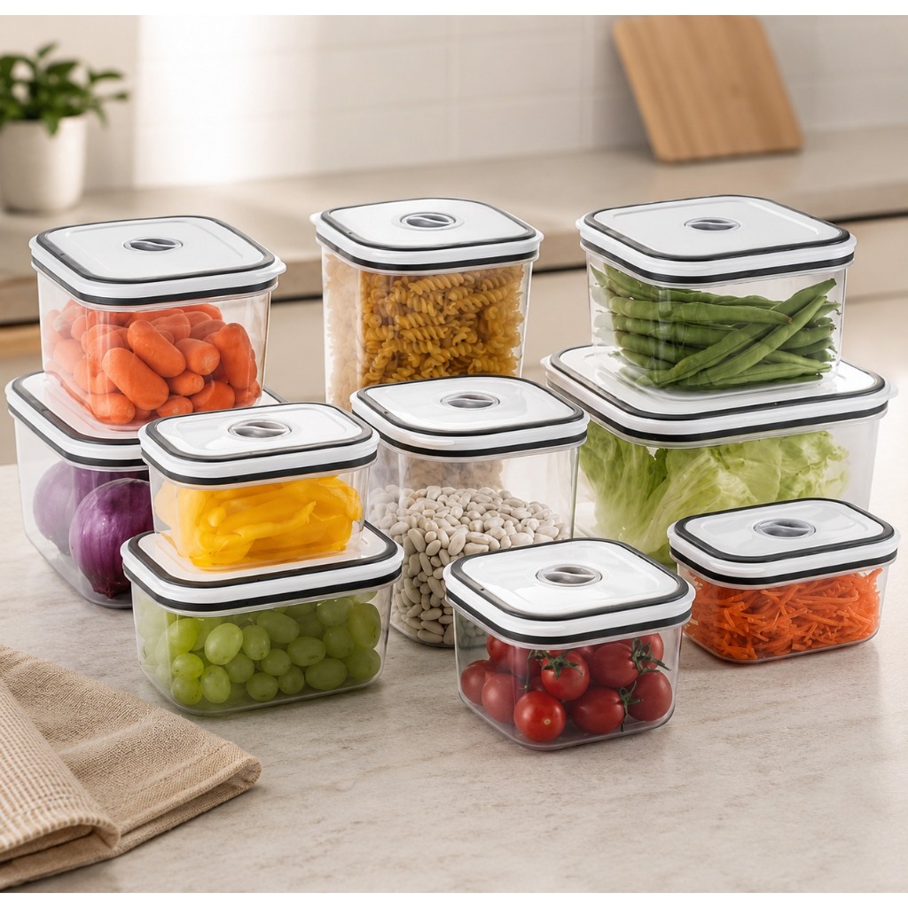 Kit 10 Potes Herméticos Electrolux Transparentes com Tampa Vedação Anti Odor para Alimentos e Mantimentos