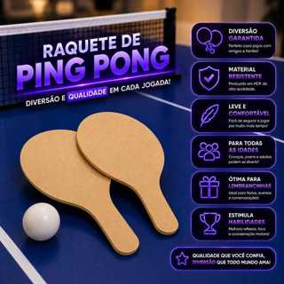 Kit com 26 unidades de Raquetes Pequenas Ping Pong Lembrancinhas MDF CRU Artesanato