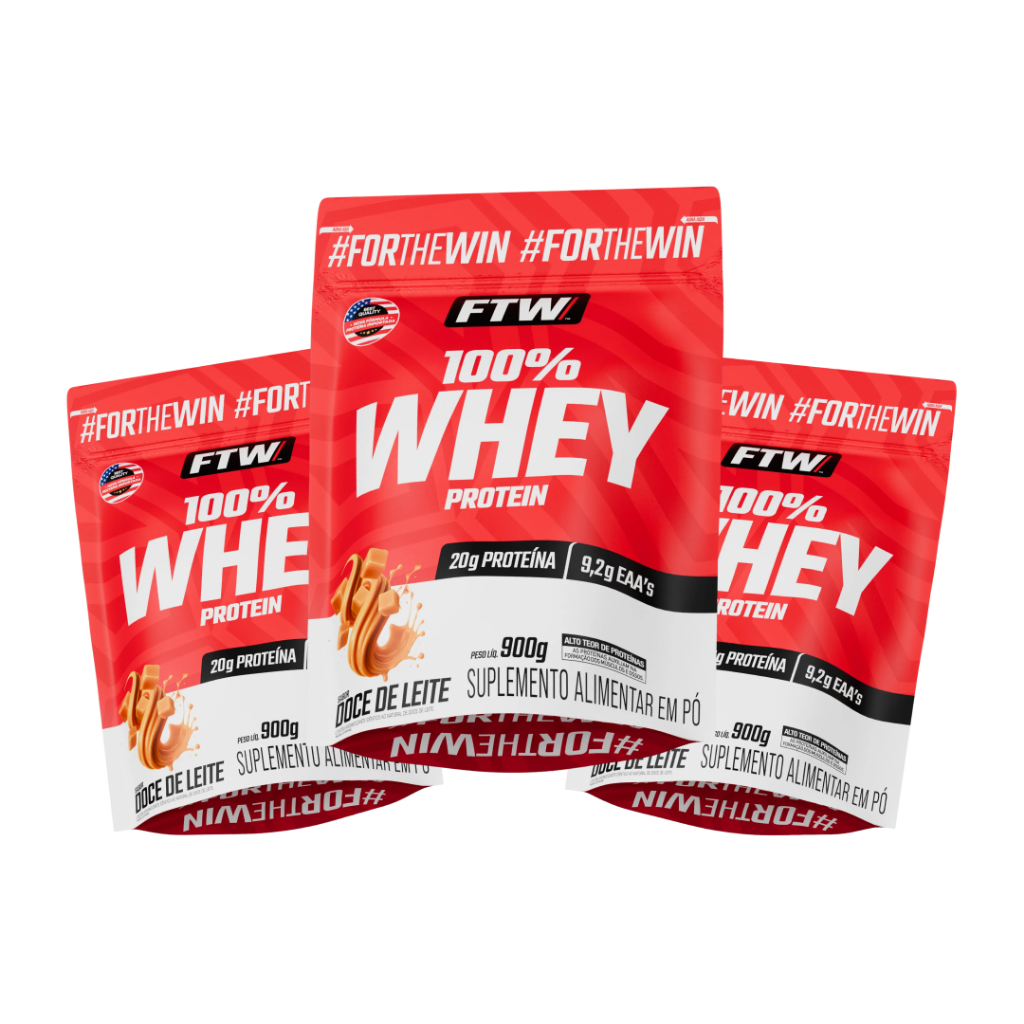 Kit 3x 100% Whey protein Refil 900g - FTW