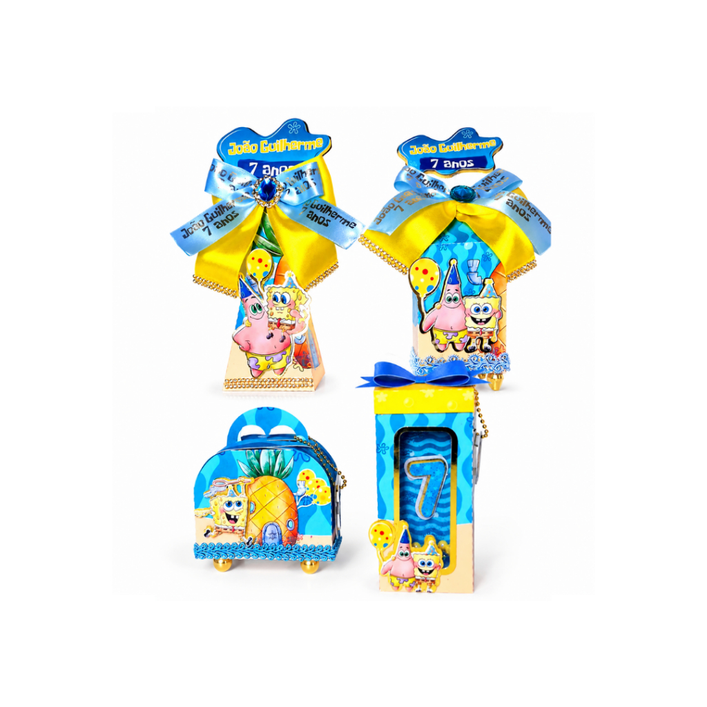 Kit Festa Infantil Bob Esponja Luxo-  Lembrancinhas aniversário- Lembrancinhas luxo - Papelaria Personalizada