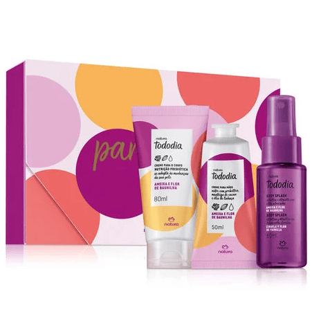 Kit Presente Ameixa e Flor de Baunilha Natura Tododia com Body Splash + Creme Mão + Hidratante Corpo