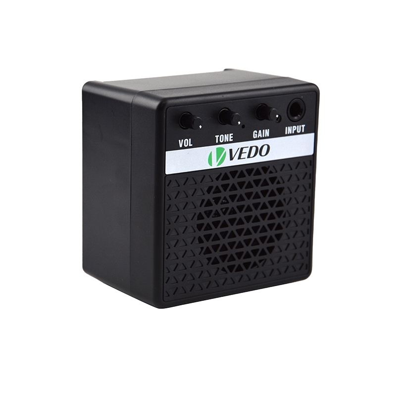 Mini amplificador com alto-falante VEDO 8W com efeitos de som limpo/distorção  Interface universal para amplificador
