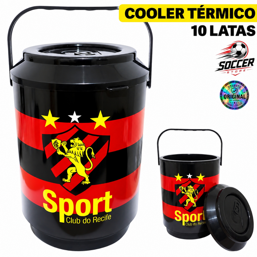 Cooler Térmico Sport Recife Oficial 6L Porta 10 Latas Cerveja Bebida Gelada Original Presente Time