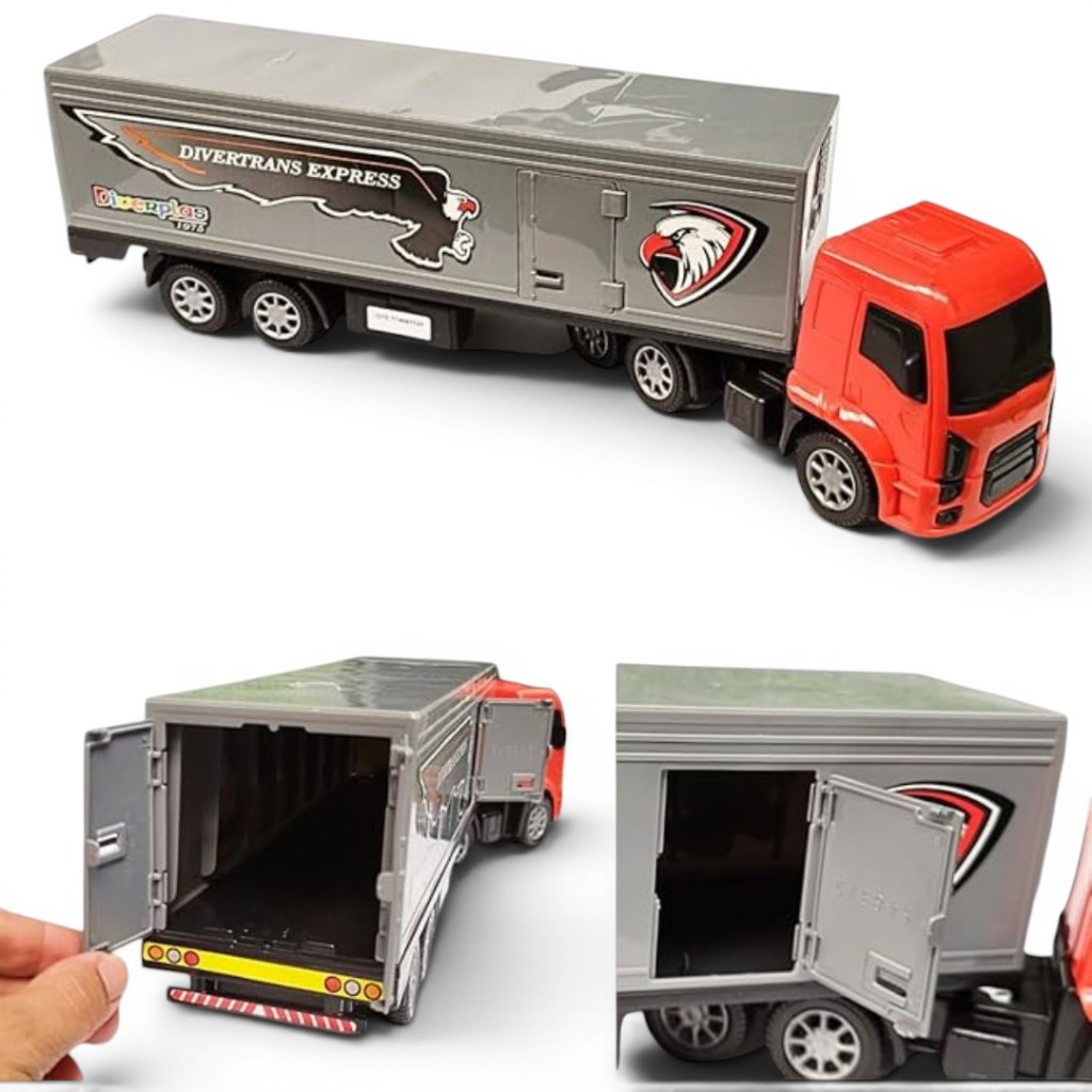 Caminhão Carreta Baú Articulável Brinquedo 45cm Diverplas