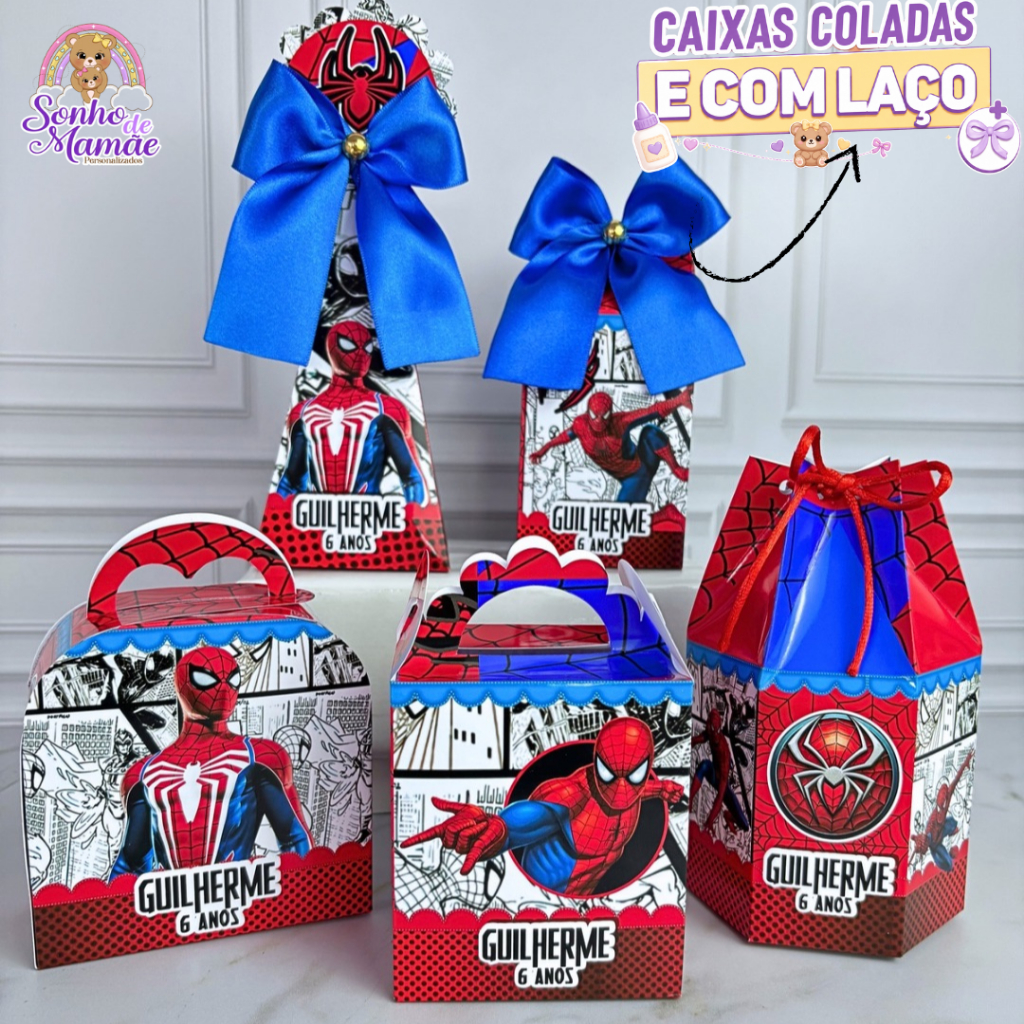Kit caixas homem aranha / homem aranha / Lembrancinhas do homem aranha/ lembrancinhas personalizadas homem aranha