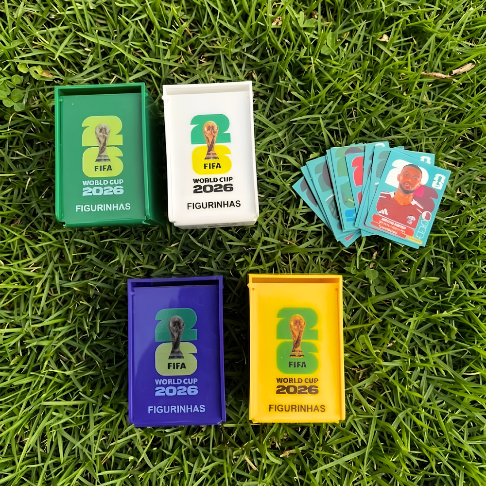 Kit Porta Figurinha p/ Álbum Copa do Mundo 2026 - Caixa de Figurinha - Organizador de Figurinha