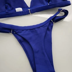 Biquíni Fita Regulagem Marquinha Bronze Fio Dental Bojo Removível Aviador Moda Praia Verão