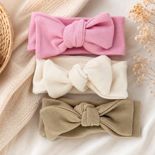Kit 3 Faixa Turbante Bebê Ajustável Algodão Laço Maternidade Baby Tiara Infantil Recém-Nascido Menina Headband 0-2 Anos