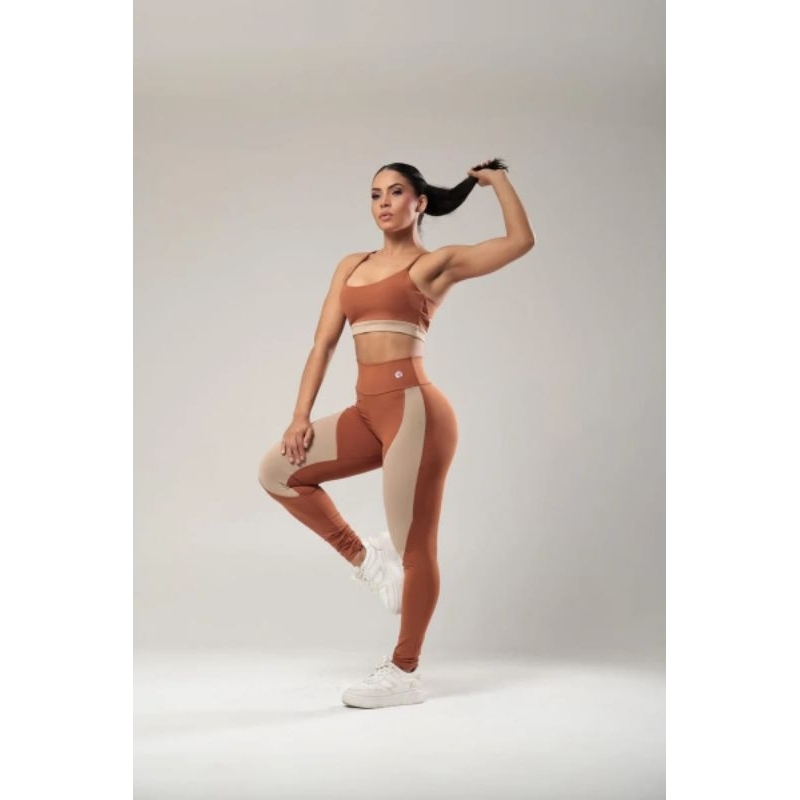 Conjunto Feminino Fitness Academia Legging e Top C/Bojo Removível, Crossfit, Musculação, Corrida, Pilates