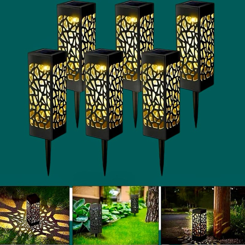 Kit com 6 Luminárias Solares para Jardim – Iluminação Decorativa 19x19x13cm