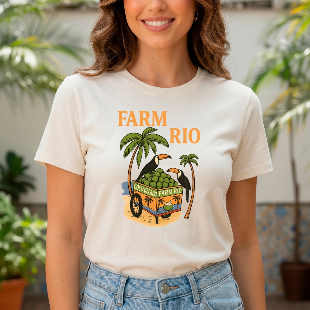Blusa Feminina Camiseta Estampada Farm Rio 100% Algodão Confortável Premium