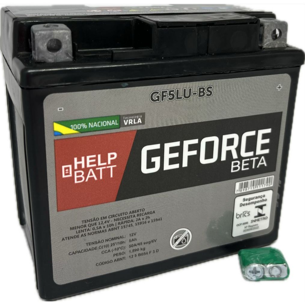Bateria para Moto Geforce 5ah Cg 150 - 160 Bros Biz Pcx 12v (Ativada Pronta pra Uso)
