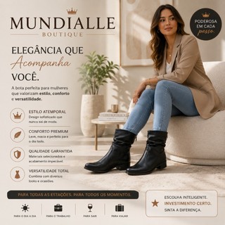 Bota Feminina Coturno Cano Curto Enrugada Coturno Confortável Envio Imediato