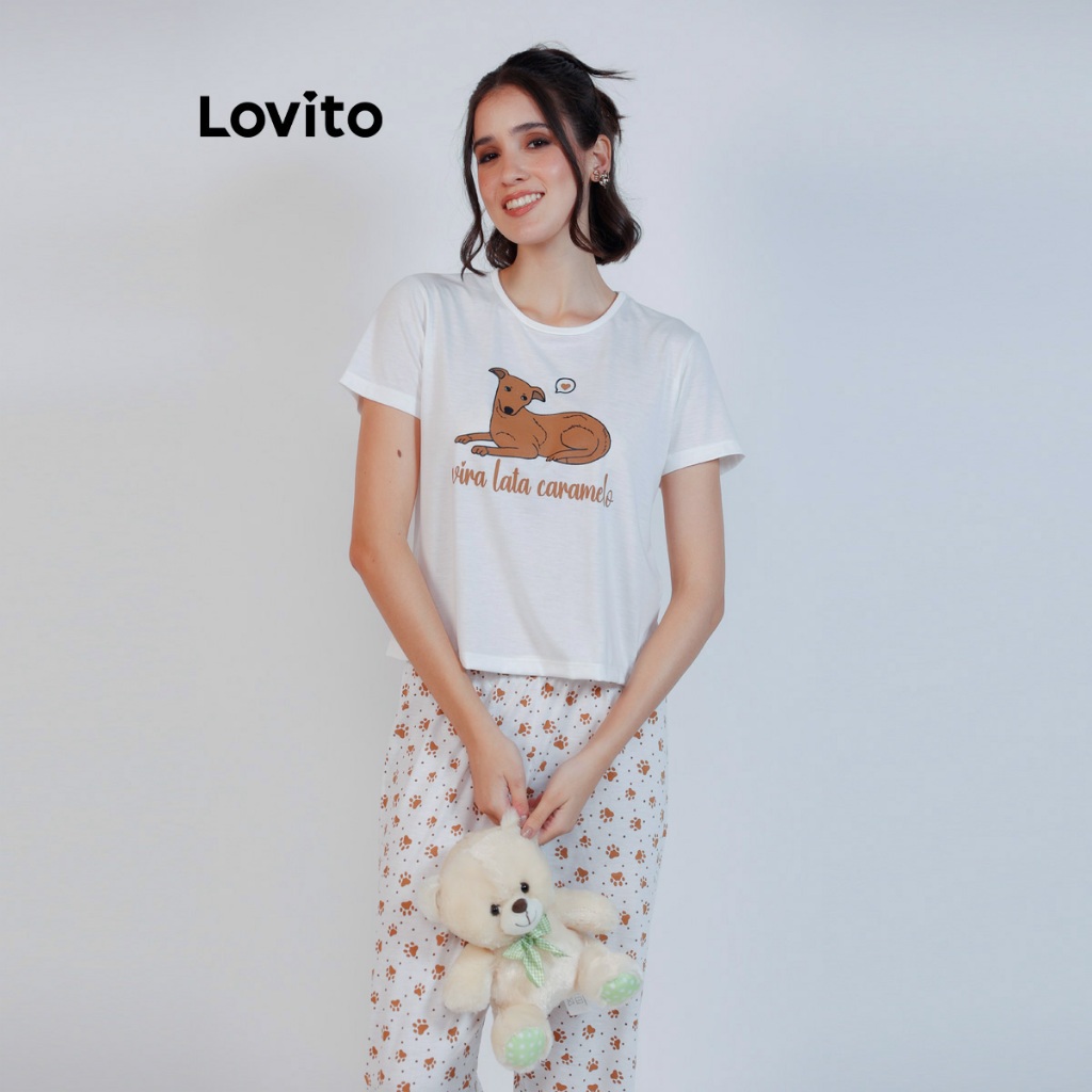 Lovito Conjunto de Pijama Comprido Vira-Lata Caramelo PJB1004BRL1034