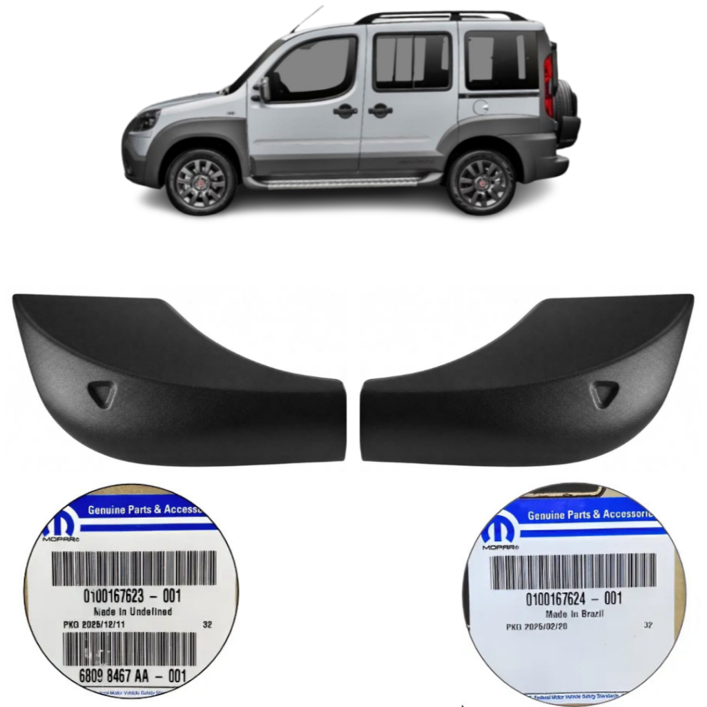 Par Ponteira Traseira Estribo Fiat Doblo Adventure Original 100167623 / 100167624