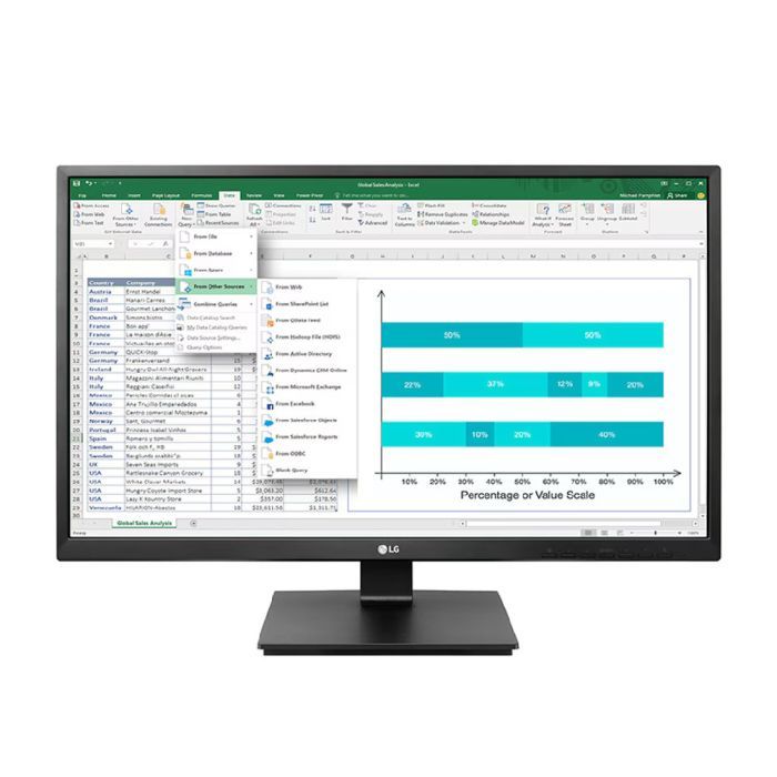 Monitor LG 23,8” Full HD IPS LED VGA HDMI DisplayPort VESA - 24BL550J-B
