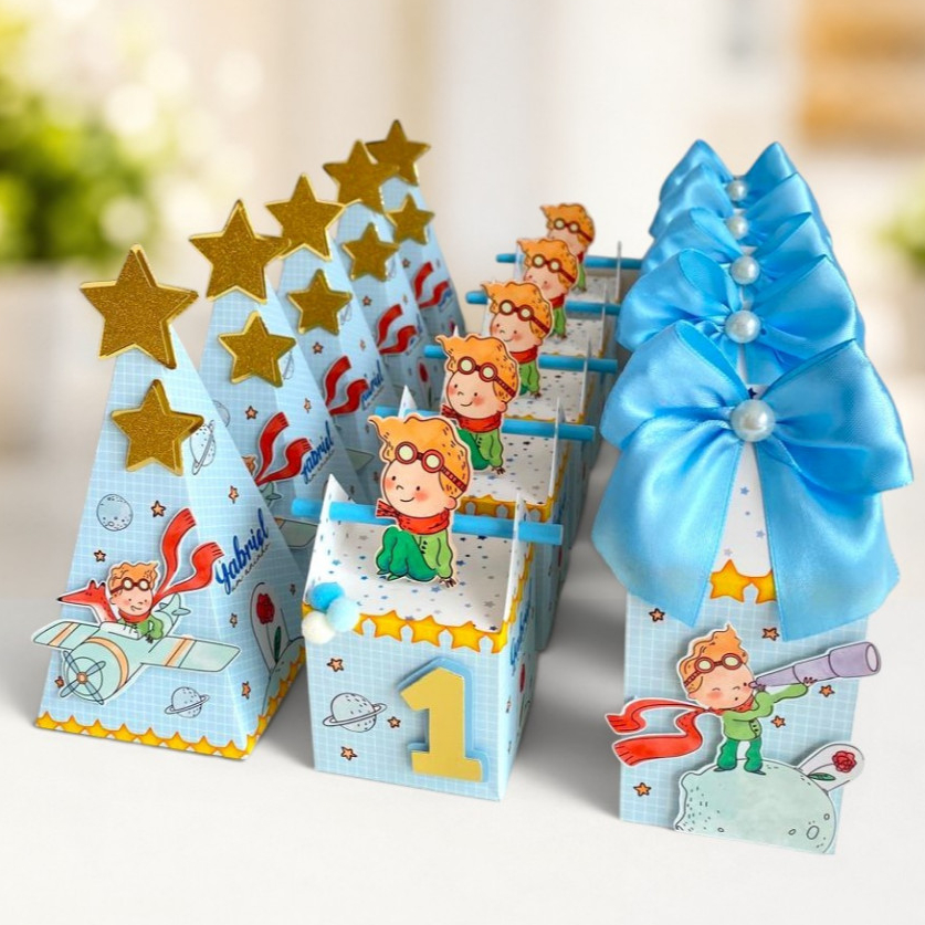 Kit Caixinhas Personalizadas PEQUENO PRÍNCIPE para Lembrancinha de Festa Infantil