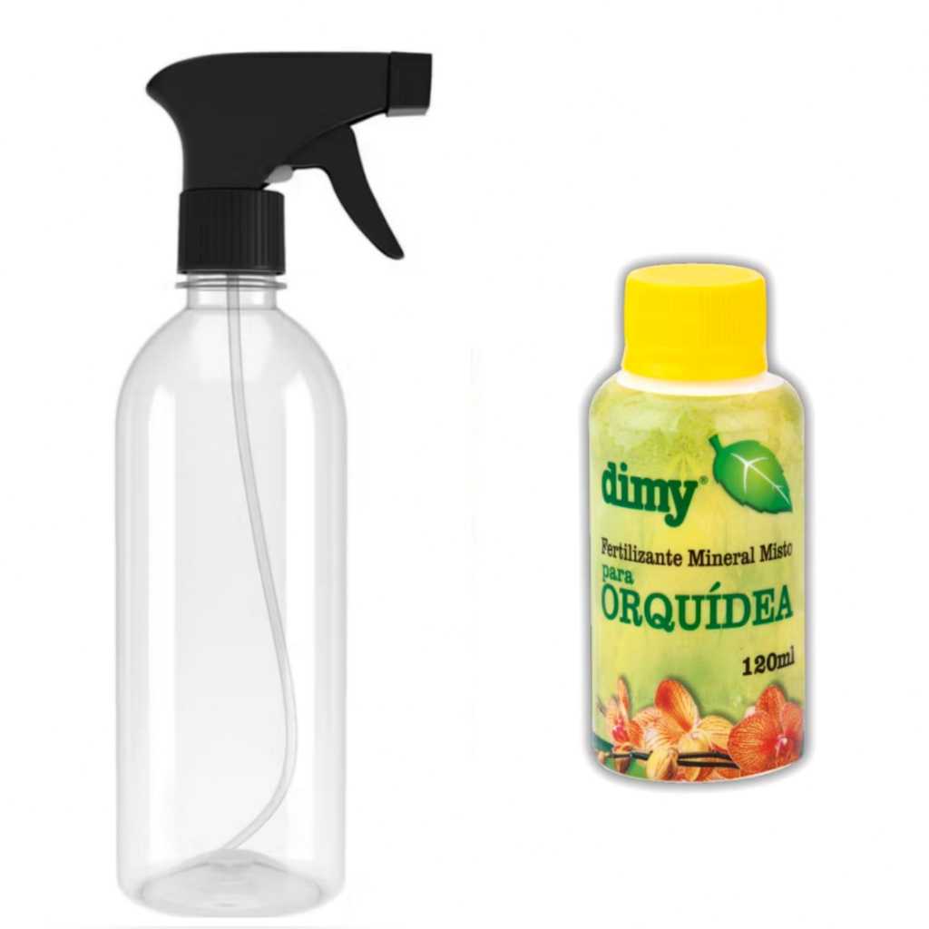 kit Dimy orquideas 120ml concentrado + spray 500ml fertilizante foliar organico rende muito