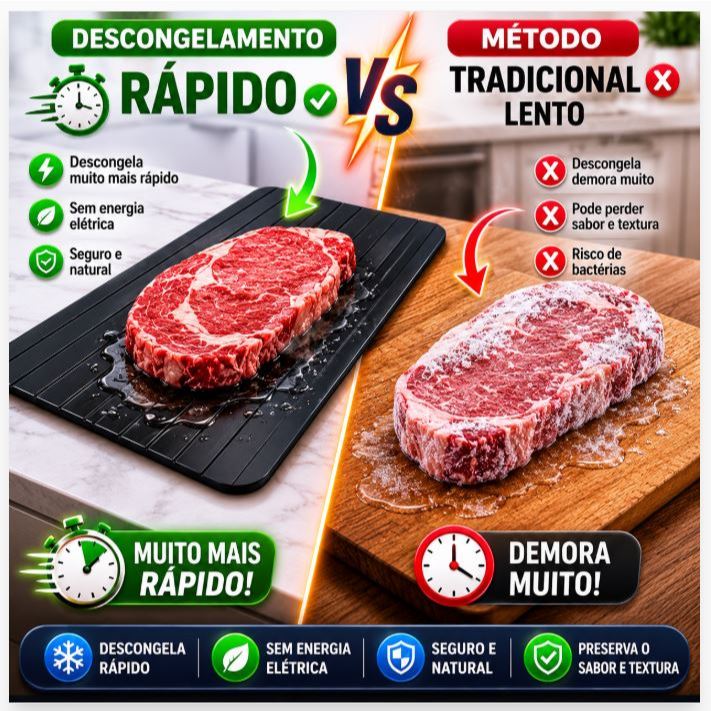 Tábua De Cozinha Descongela Rápido carnes e Alimentos de forma mágica - Multifuncional e Moderna Mix