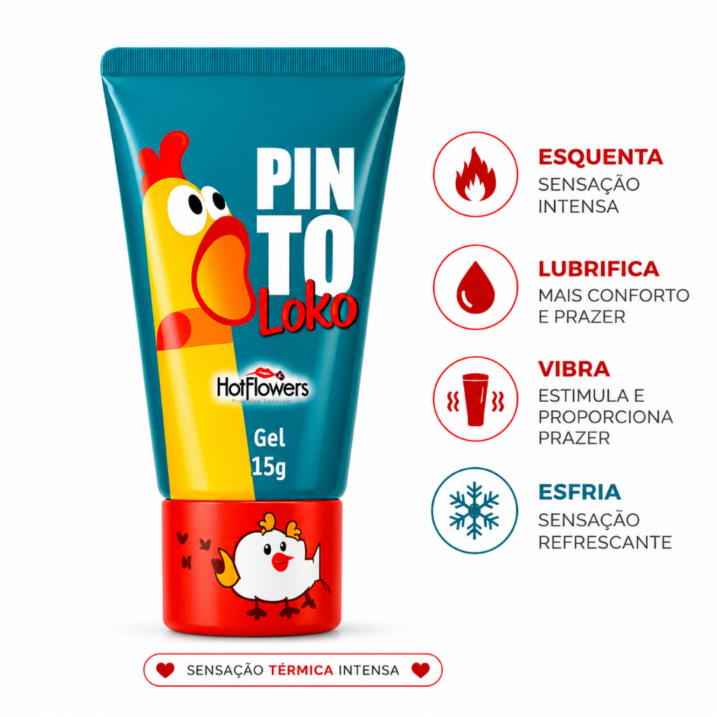 Gel Aquecedor Pinto Loko 15g Hot Flowers — Masculino Sensação Quente - Sex Shop