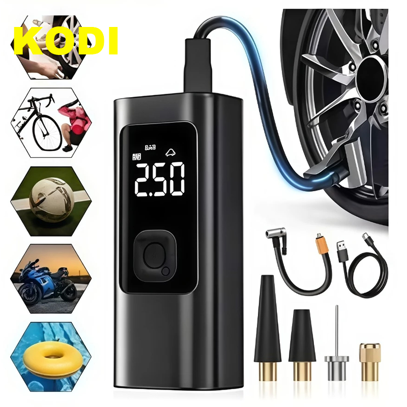Bomba de Ar Elétrica Compacta Compressor Portátil para Pneus de Carro, Moto e Bicicleta M6