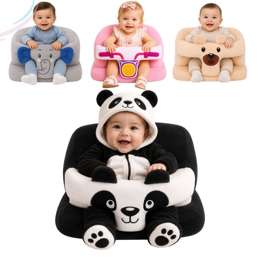 Almofada Assento De Apoio Sofazinho Para Bebe Infantil de Sentar Pelúcia Cadeirinha Fofa Poltrona